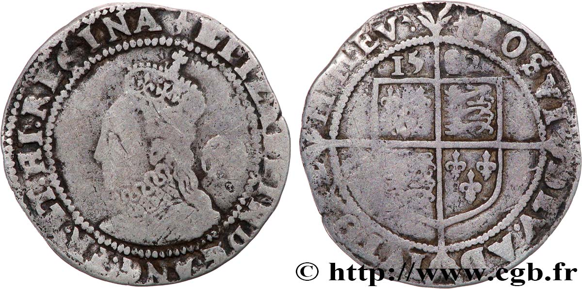ENGLAND - KINGDOM OF ENGLAND - ELIZABETH I 6 Pence 1582 Londres VF 