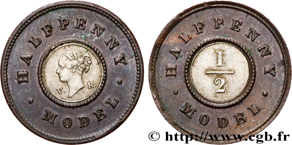 GROßBRITANNIEN - VICTORIA 1/2 Penny Model n.d. Londres VZ