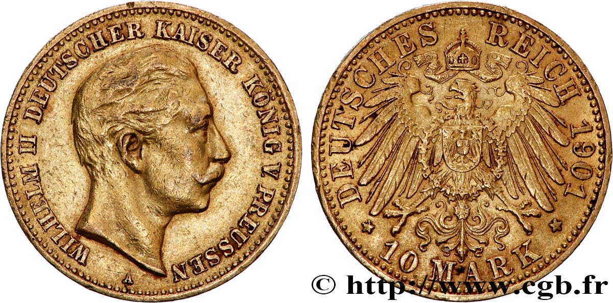 DEUTSCHLAND - PREUßEN 10 Mark Guillaume II 1903 Berlin fVZ