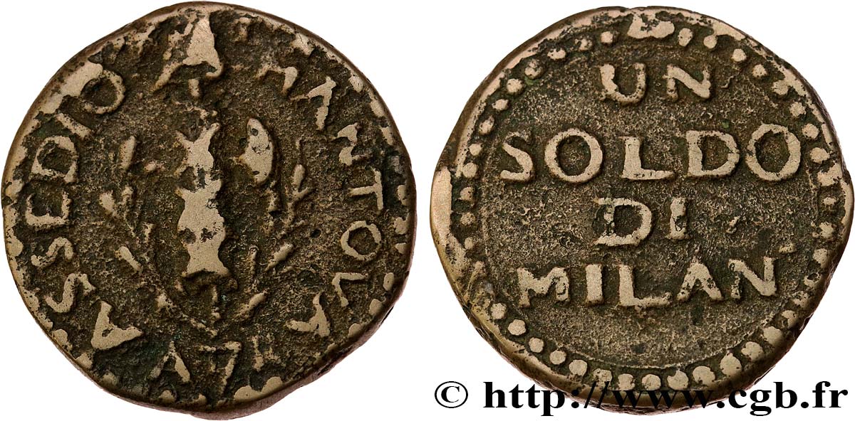 ITALY - SECOND SIEGE OF MANTUA 1 soldo 1799 Mantoue XF 