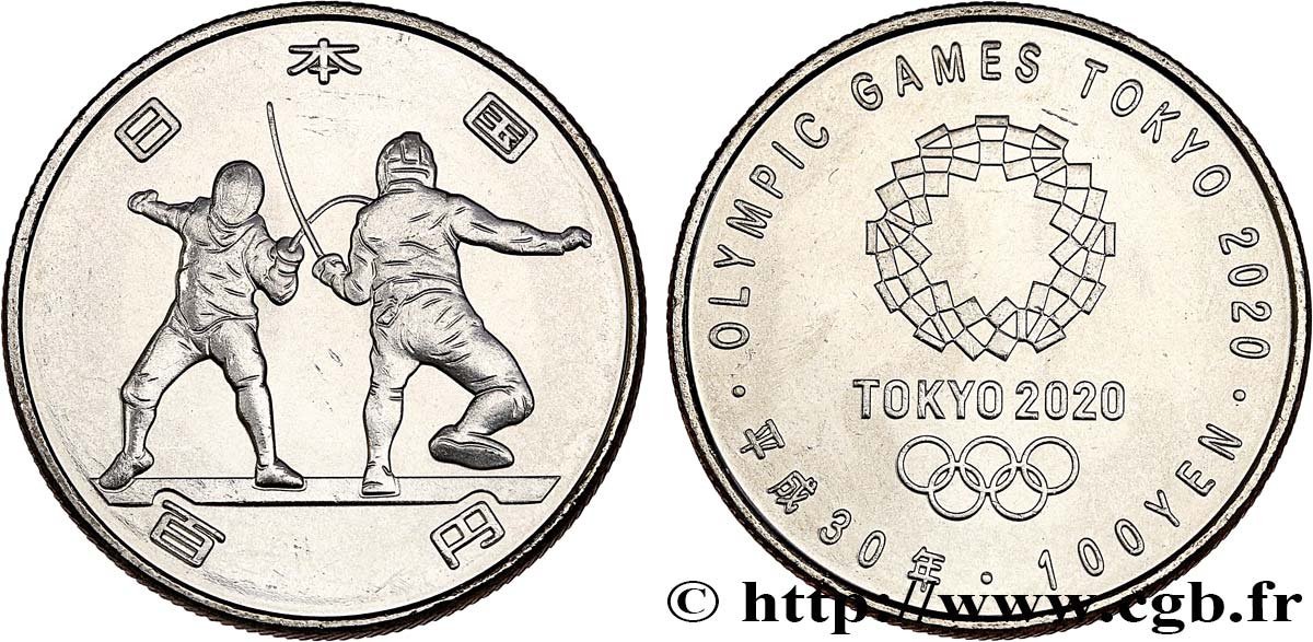 JAPAN 100 Yen Jeux Olympiques Tokyo 2020 - Escrime (2018) Hiroshima MS 