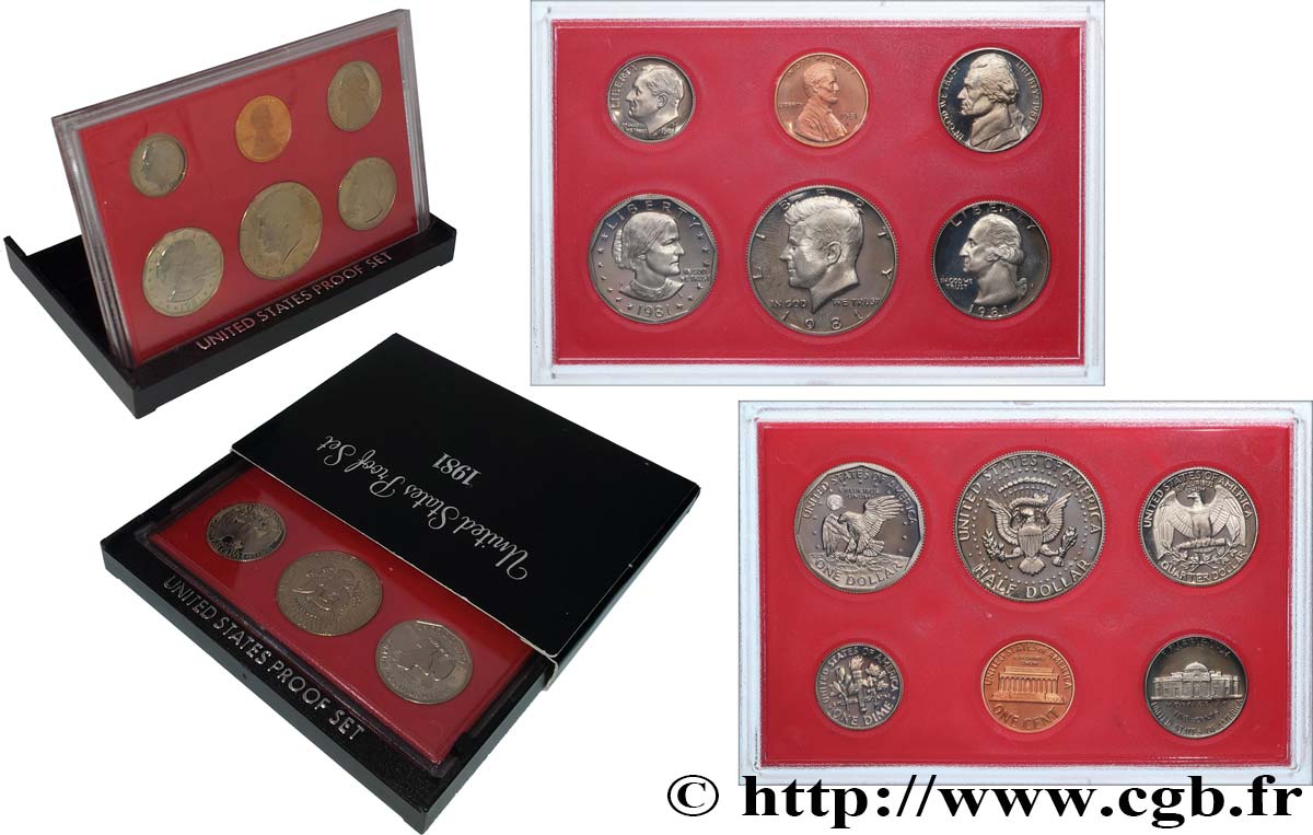 UNITED STATES OF AMERICA Série Proof 6 monnaies 1981 San Francisco - S Proof set 