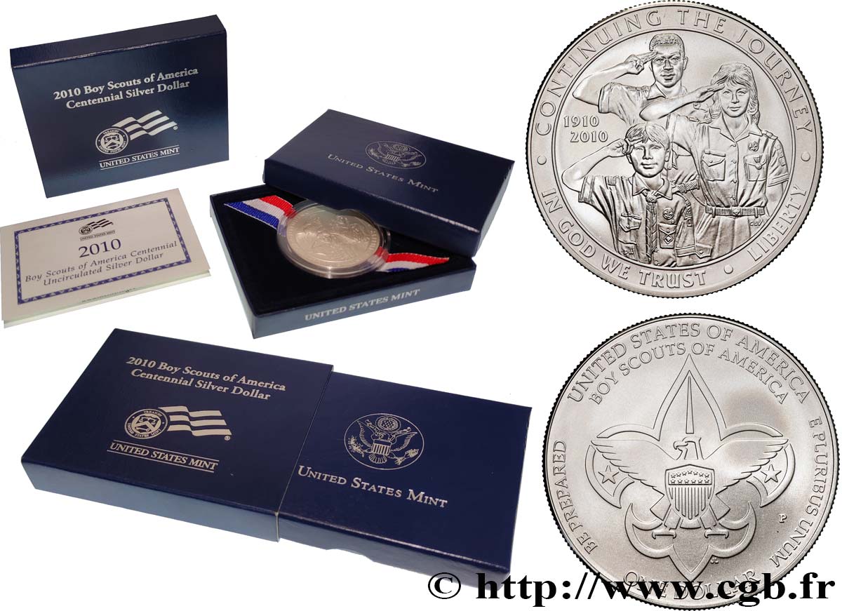 UNITED STATES OF AMERICA 1 Dollar - Boy Scouts of America Centonnial 2010 Philadelphie - P MS 