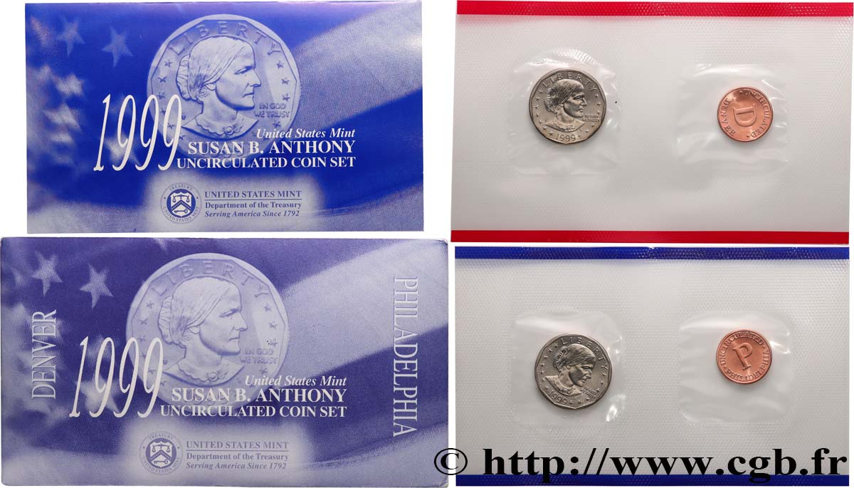 UNITED STATES OF AMERICA Série Susan B. Anthony - Uncirculated Coin set 1999  MS 