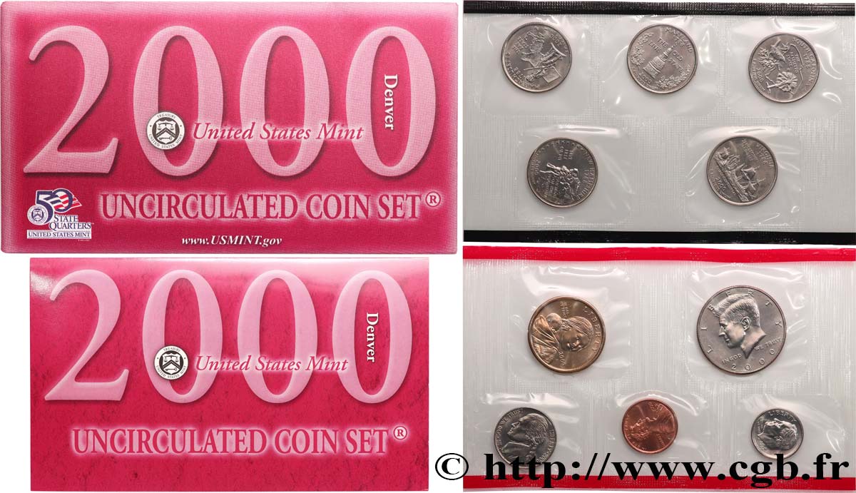 UNITED STATES OF AMERICA Série 10 monnaies - Uncirculated Coin set 2000 Denver MS 