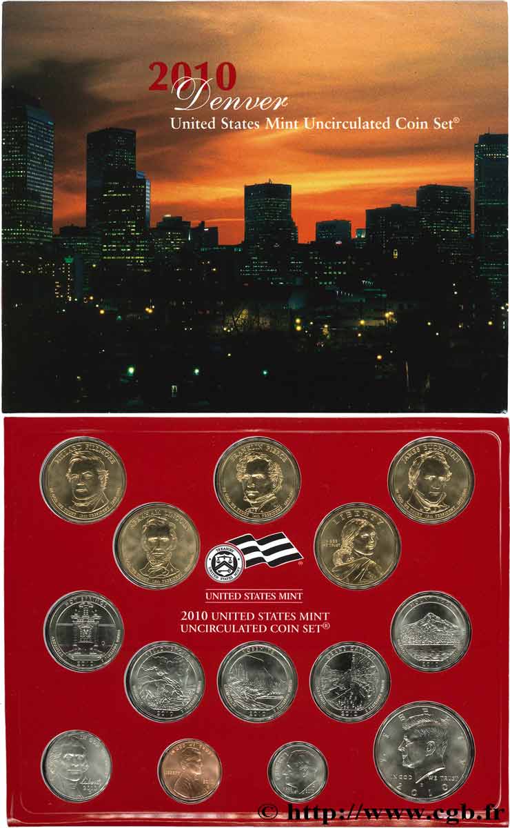 STATI UNITI D AMERICA Série 14 monnaies 2010 Denver FDC 