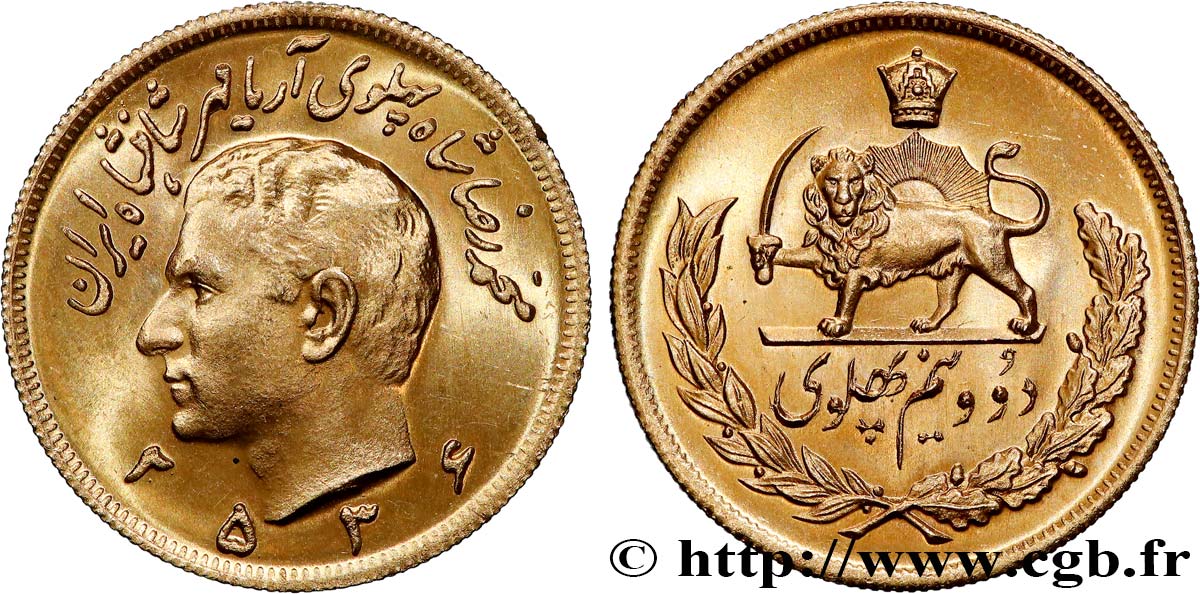 IRáN 2 1/2 Pahlavi Shah Mohammad Reza Pahlavi MS 2536 (1977)  EBC 