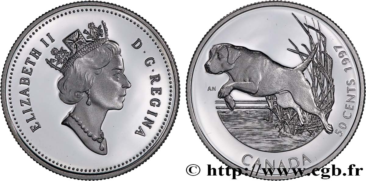 CANADA 50 Cents Proof Labrador Retriever 1997  MS 