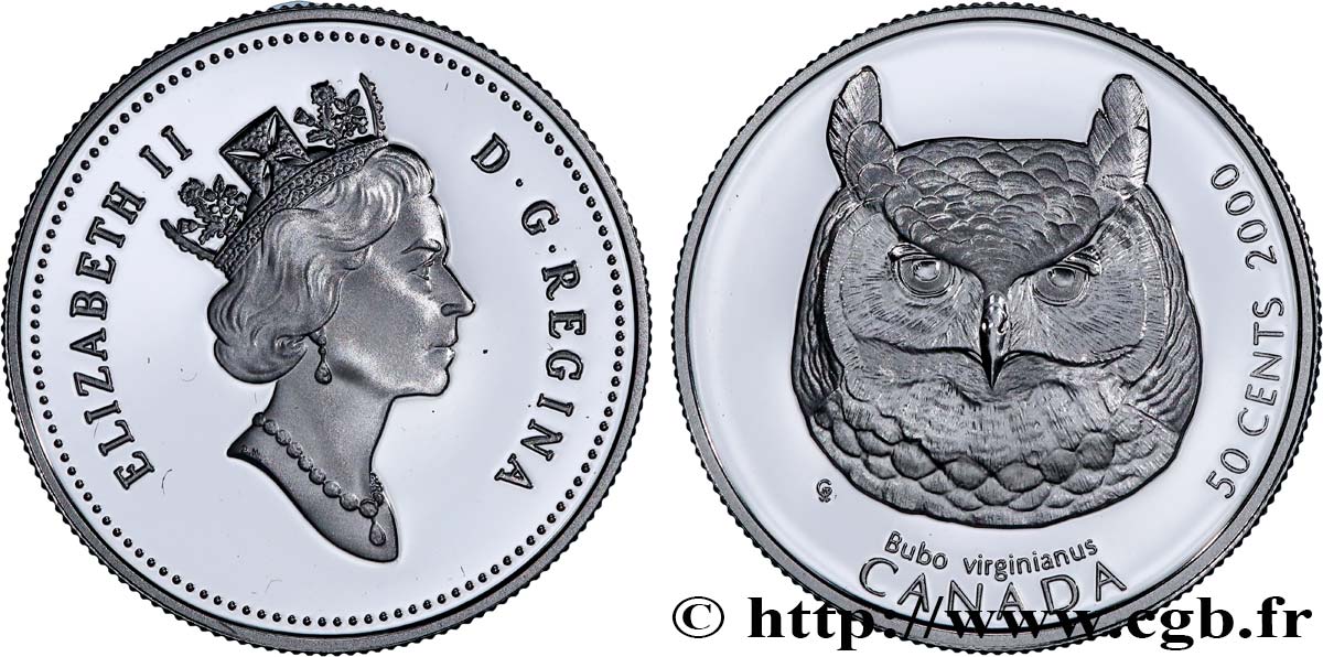CANADA 50 Cents Proof Grand-duc d Amérique 2000  FDC 