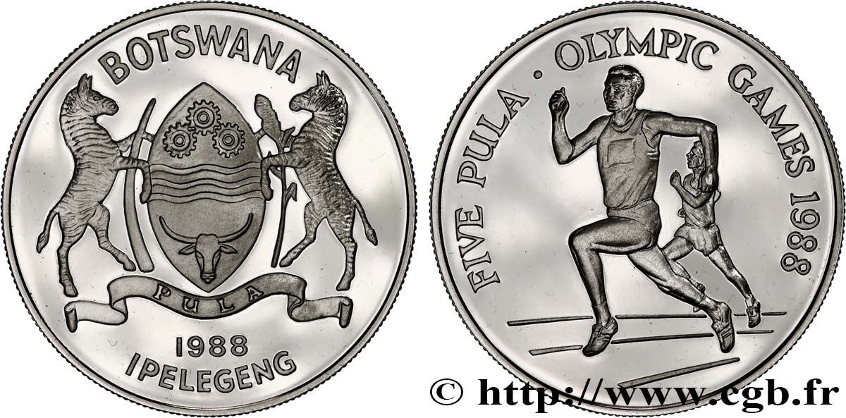 BOTSWANA (REPUBLIC OF) 5 Pula proof JO 1988  MS 