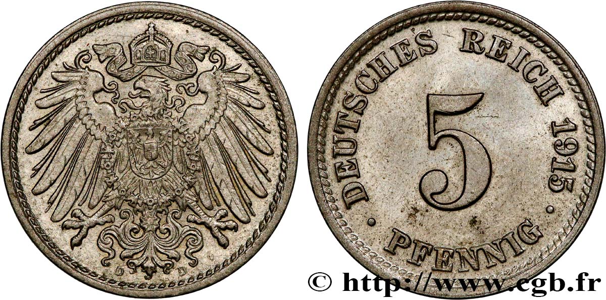 DEUTSCHLAND 5 Pfennig 1915 Munich fVZ