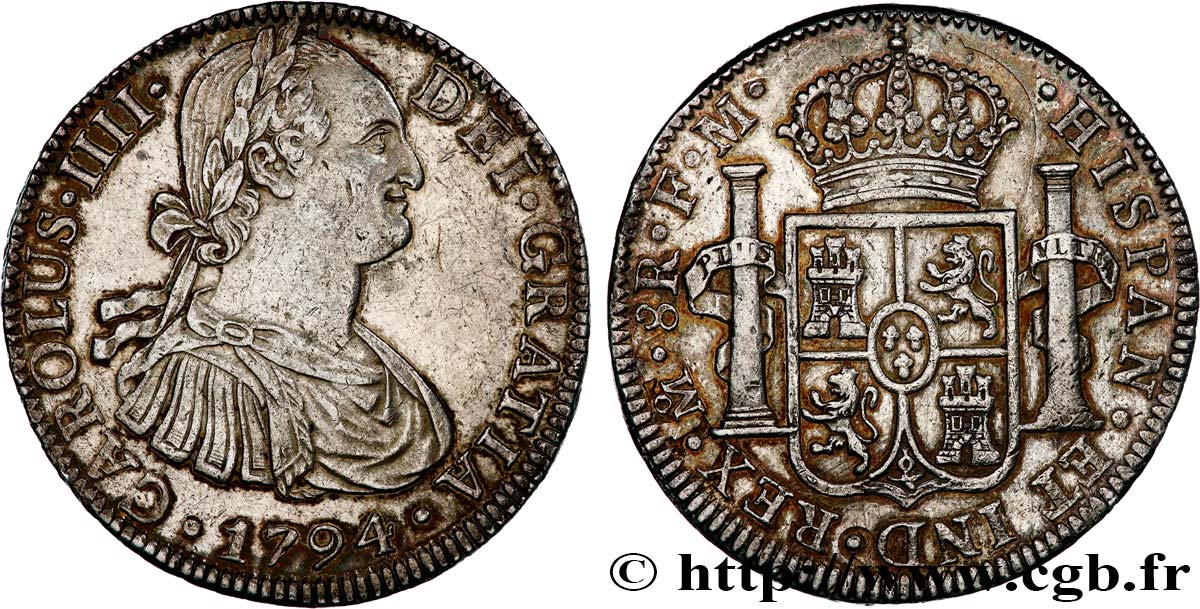 MEXIQUE - CHARLES IV 8 Reales  1794 Mexico TTB+ 