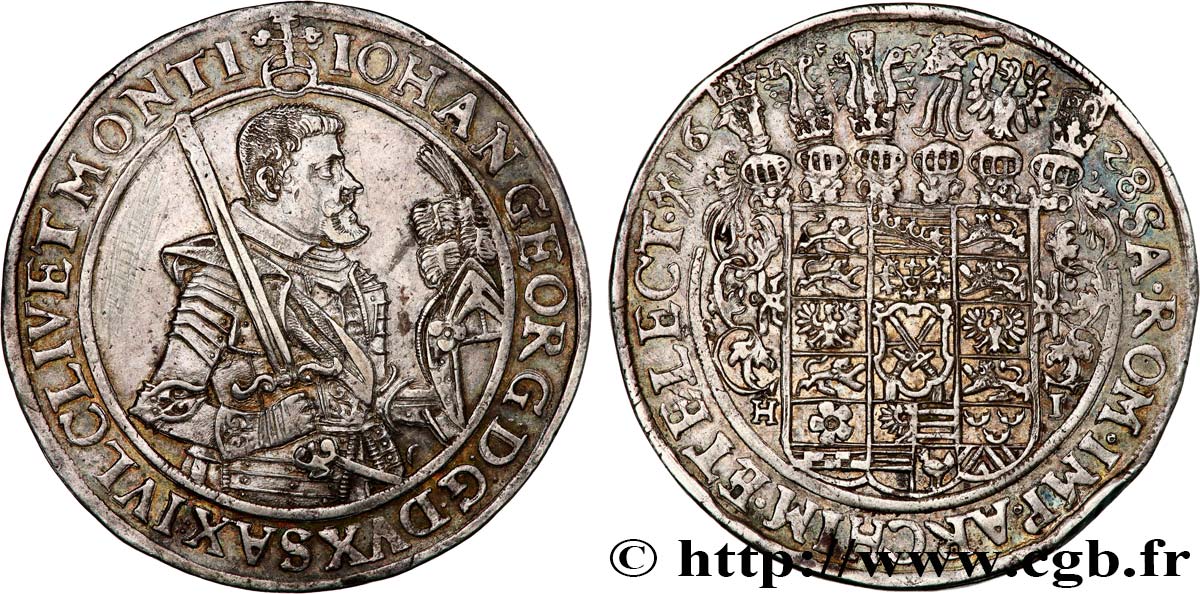 GERMANY - SAXONY - JOHN-GEORGE I Thaler 1628 Dresde AU 