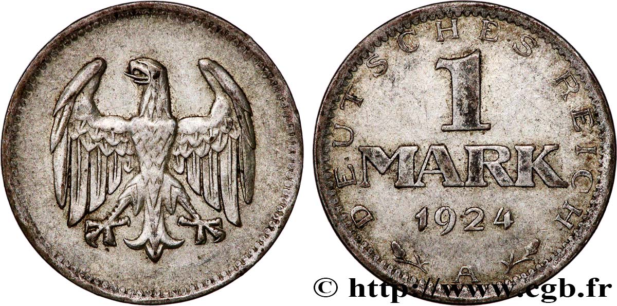 DEUTSCHLAND 1 Mark aigle 1924 Berlin SS