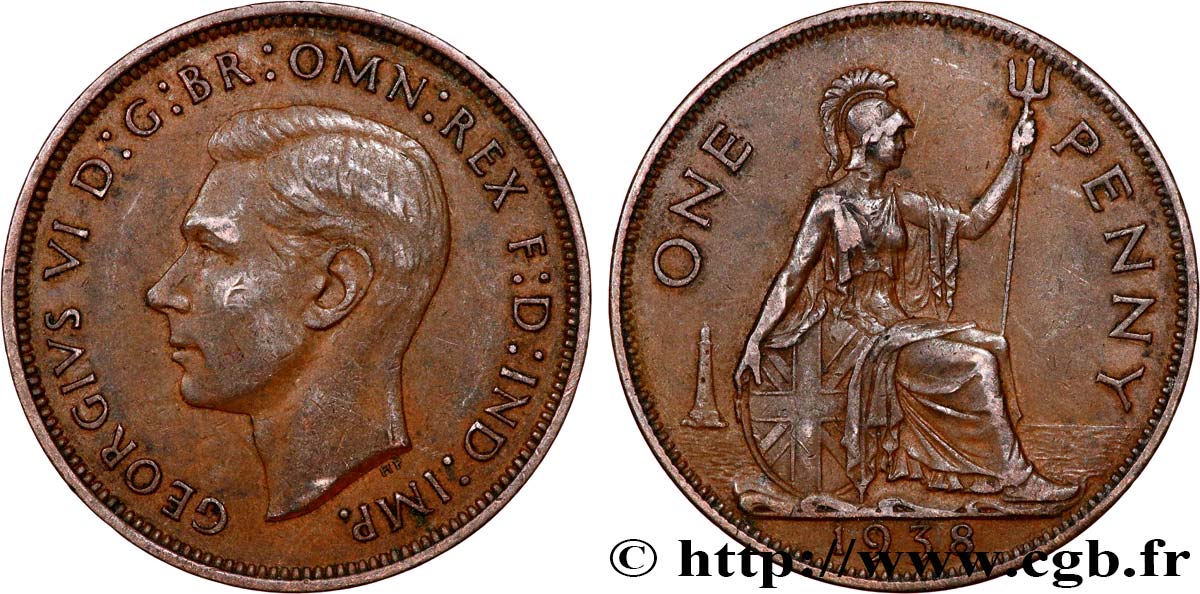 VEREINIGTEN KÖNIGREICH 1 Penny Georges VI 1938 SS