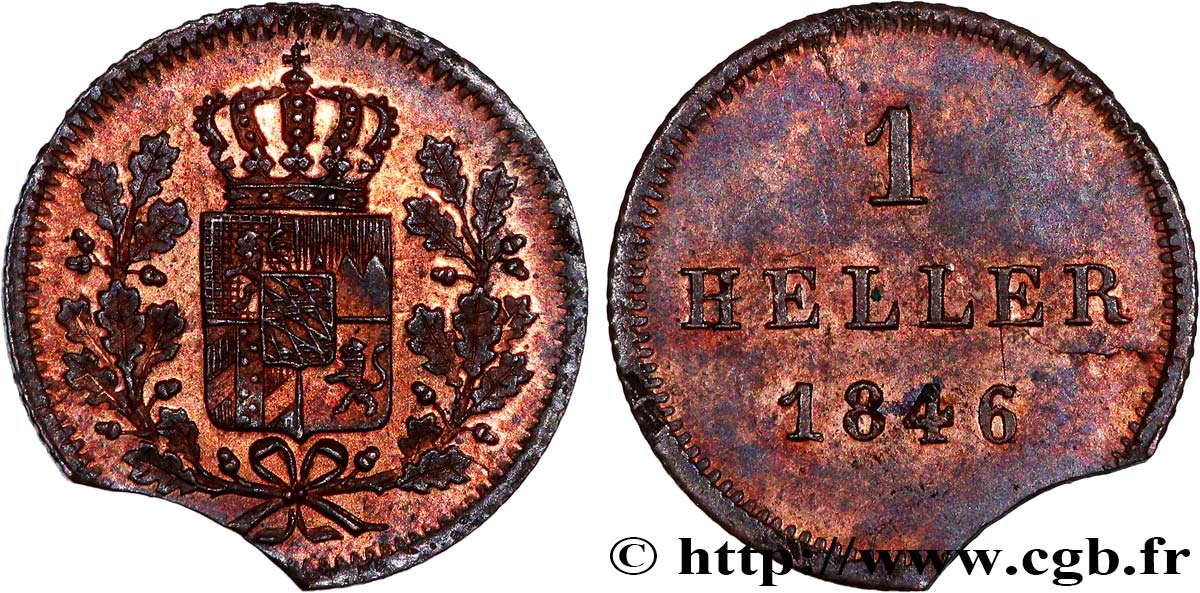 ALEMANIA - BAVIERA 1 Heller Louis Ier 1846 Munich EBC 