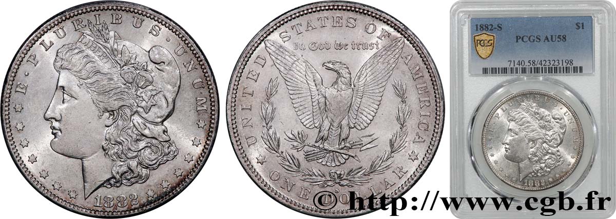 UNITED STATES OF AMERICA 1 Dollar Morgan 1882 San Francisco AU58 PCGS