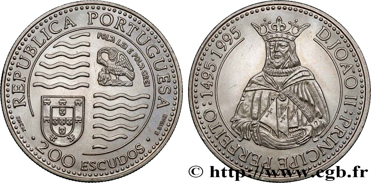 PORTUGAL 200 Escudos 500e anniversaire du règne de Jean II 1995 MS