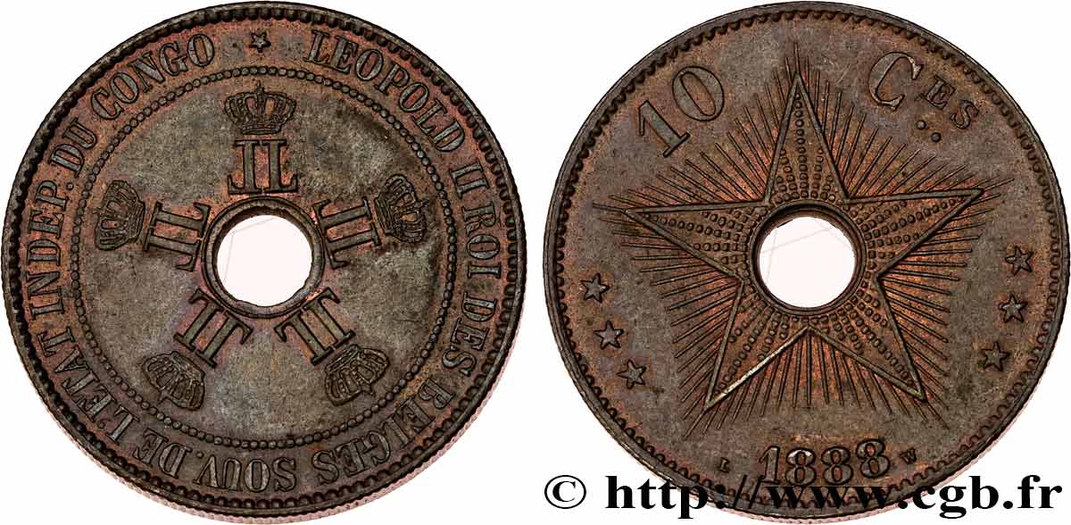 CONGO - ESTADO LIBRE DEL CONGO 10 Centimes 1888  SC 