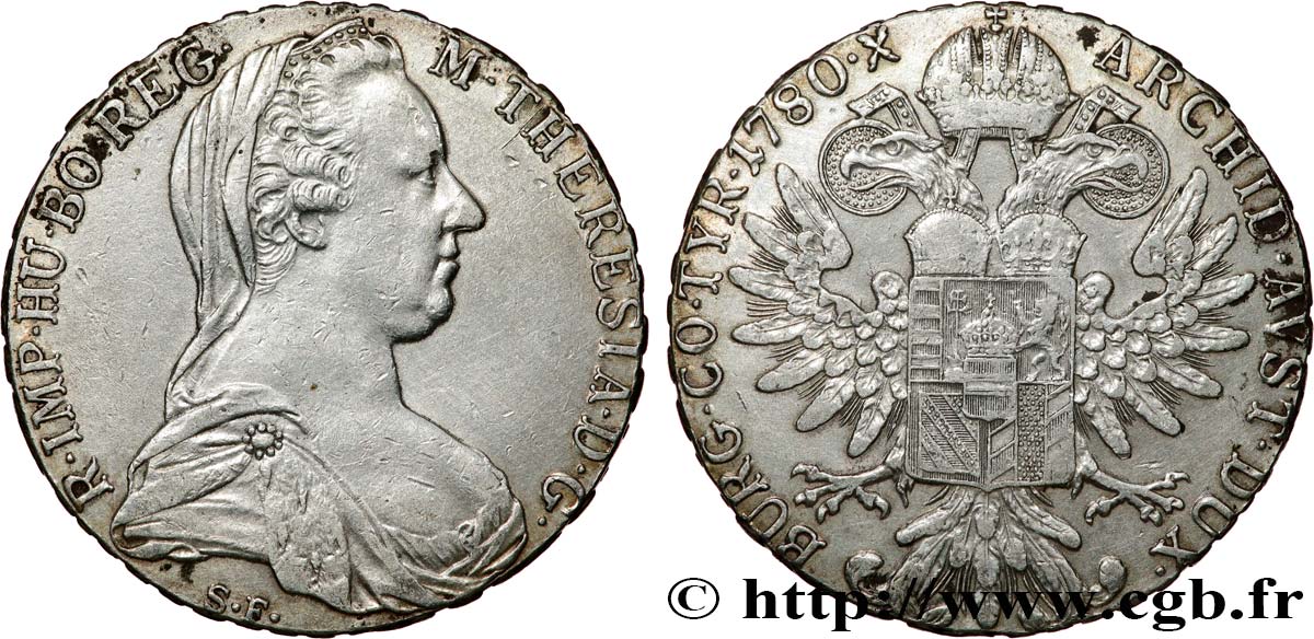 AUSTRIA 1 Thaler (REFRAPPE) Marie-Thérèse 1780 Vienne BB