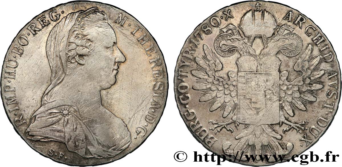AUTRICHE 1 Thaler (REFRAPPE) Marie-Thérèse 1780 Vienne TTB