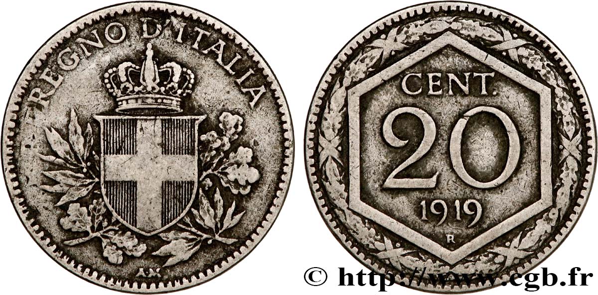 ITALIE 20 Centesimi écu 1919 Rome TTB