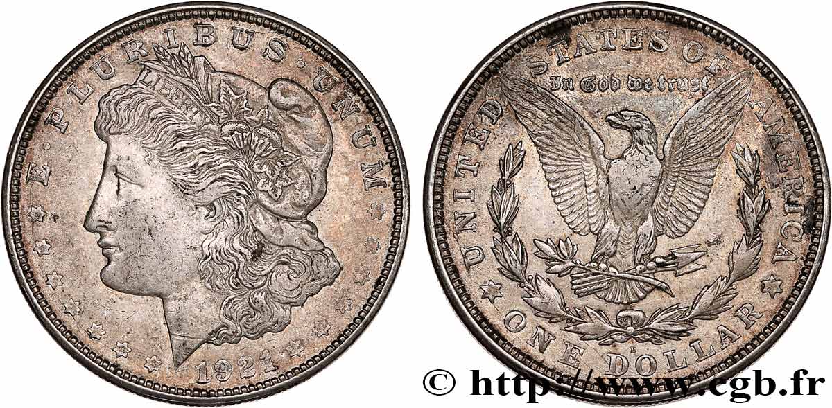 ÉTATS-UNIS D AMÉRIQUE 1 Dollar Morgan 1921 Denver TTB