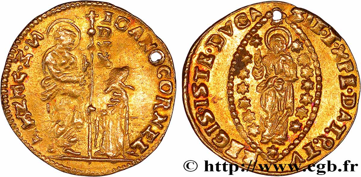ITALY- VENICE - GIOVANNI II CORNER (111e doge) Zecchino (Sequin) n.d. Venise AU 
