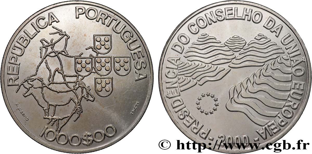 PORTUGAL 1000 Escudos Présidence du Conseil de l’Union Européenne 2000 SC
