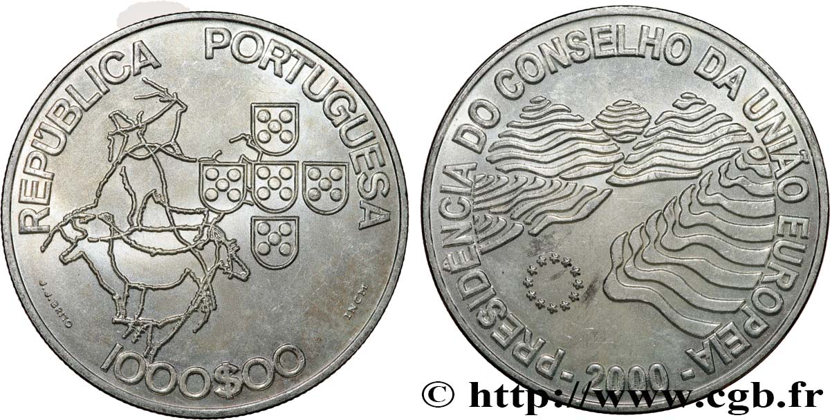 PORTUGAL 1000 Escudos Présidence du Conseil de l’Union Européenne 2000  fST