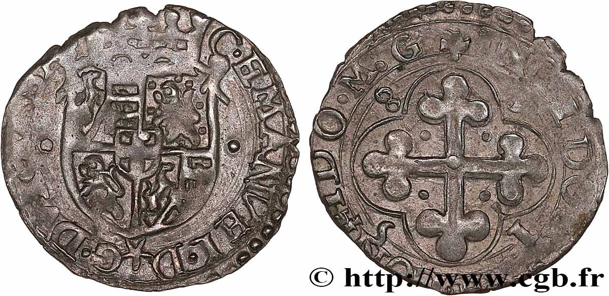 SABOYA - DUCADO DE SABOYA - CARLOS MANUEL I Sol de quatre deniers, 2e type (soldo da quattro denari di II tipo) 1580 Chambéry MBC 