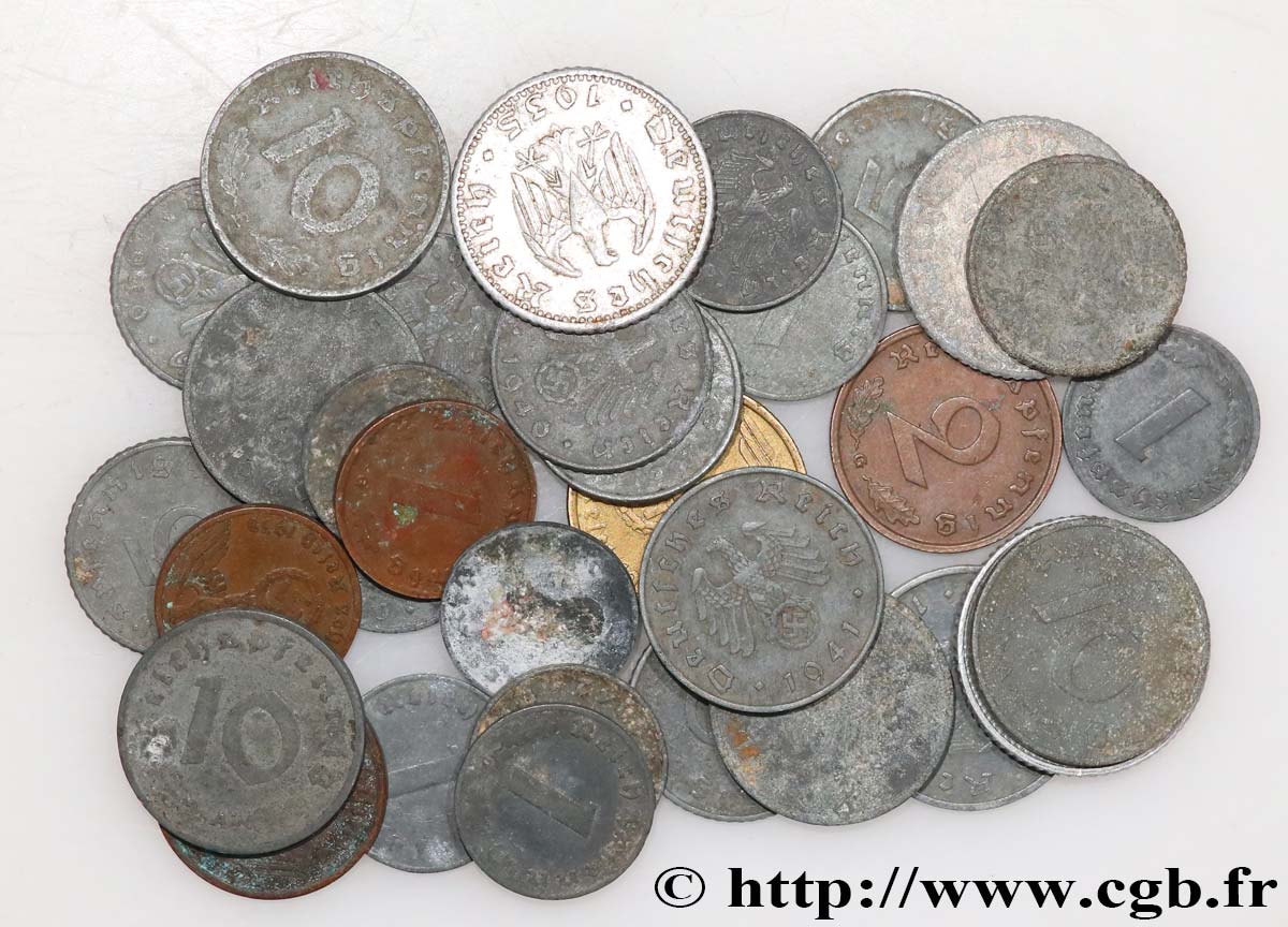 GERMANY Lot de 34 monnaies du Troisième Reich n.d. Atelier Divers lot