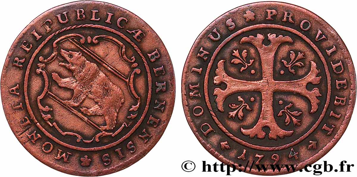 SCHWEIZ - KANTON BERN 1/2 Batzen (5 Rappen) 1824 Berne SS