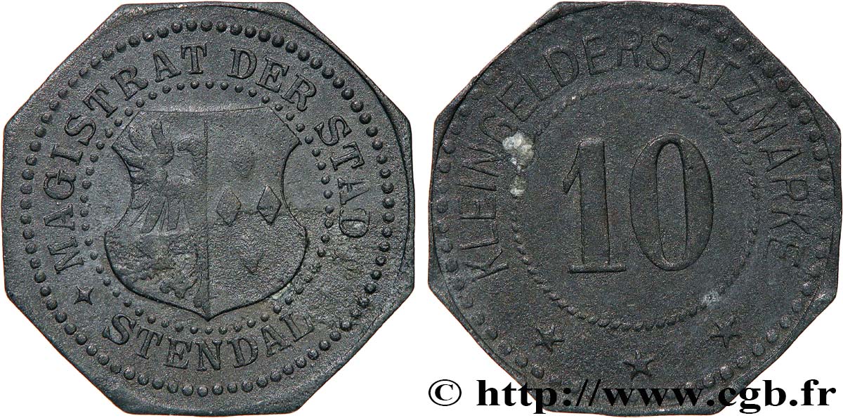 ALLEMAGNE - Notgeld 10 Pfennig ville de Stendal N.D. Nuremberg SUP