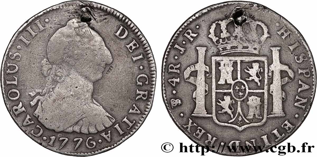 BOLIVIA 4 Reales Charles III 1776 Potosi VF
