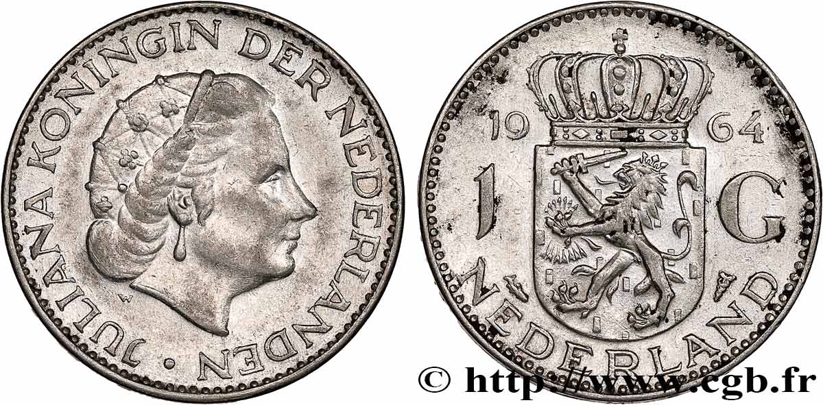 PAYS-BAS 1 Gulden Juliana 1964 Utrecht SUP