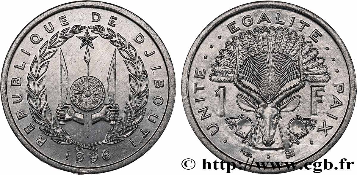 DJIBOUTI 1 Franc 1996 Paris SPL