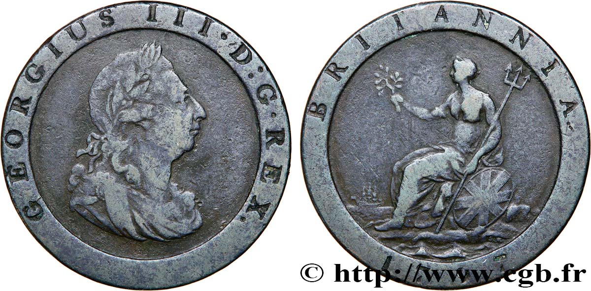 VEREINIGTEN KÖNIGREICH 1 Penny Georges III 1797 Soho fSS
