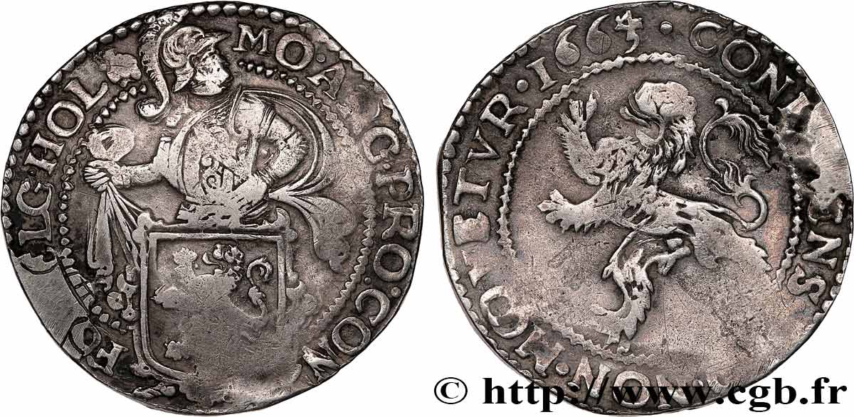 NETHERLANDS - UNITED PROVINCES Daldre au Lion de Hollande 1664/3 1664  VF 