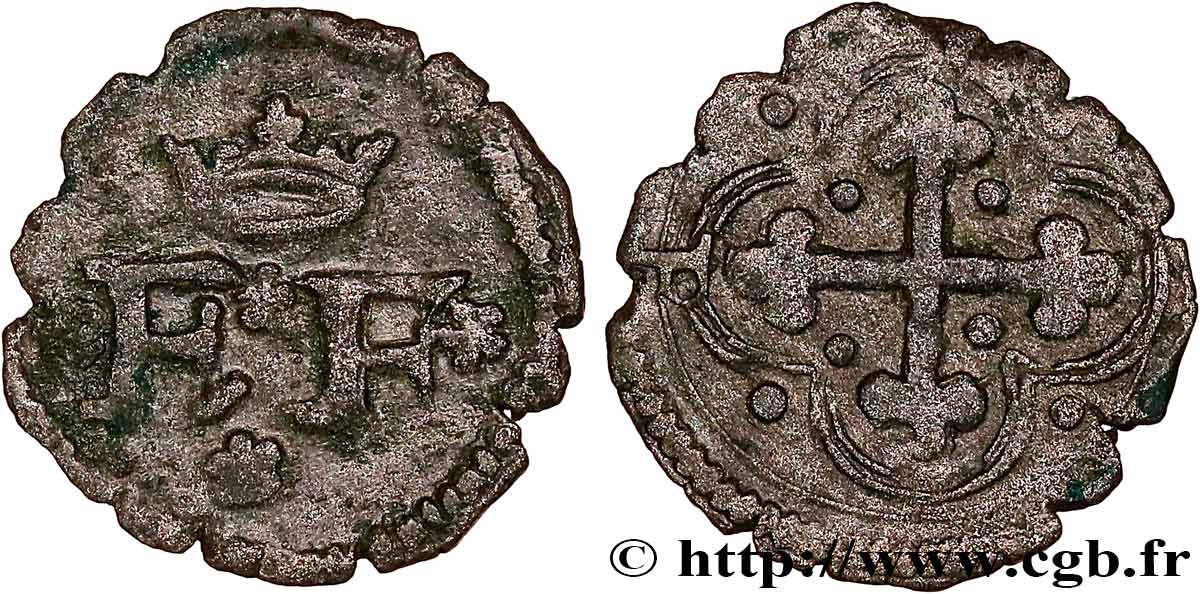 SAVOIE - DUCHÉ DE SAVOIE - EMMANUEL-PHILIBERT DIT  TÊTE DE FER  Quart de sol, 1er type (quarto di soldo, I tipo) s.d. Chambéry TB