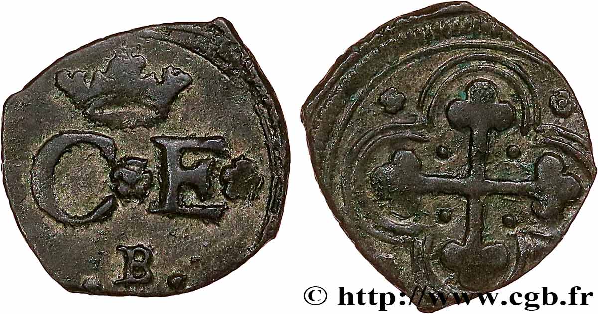 SAVOY - DUCHY OF SAVOY - CHARLES-EMMANUEL I Quart de sol (quarto di soldo) n.d. Bourg-en-Bresse XF