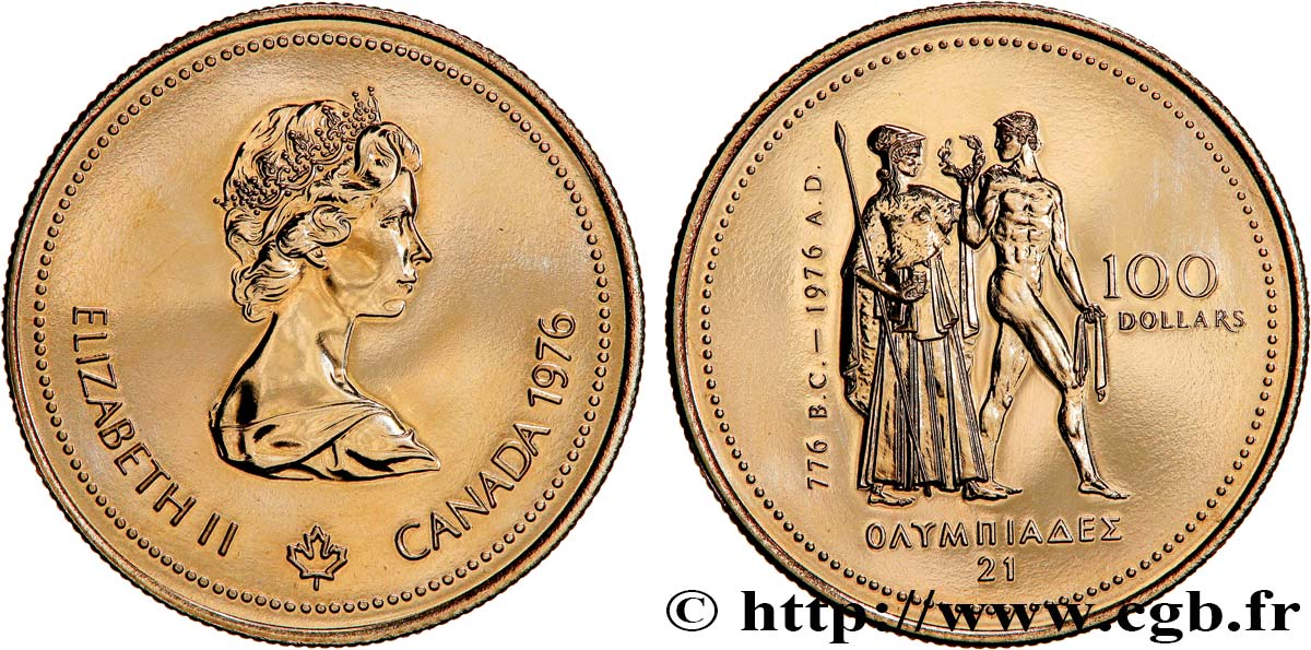 KANADA 100 Dollars, Jeux Olympiques de Montréal 1976  fST 