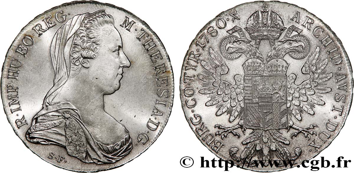 AUSTRIA 1 Thaler (REFRAPPE) Marie-Thérèse 1780 Vienne MS 