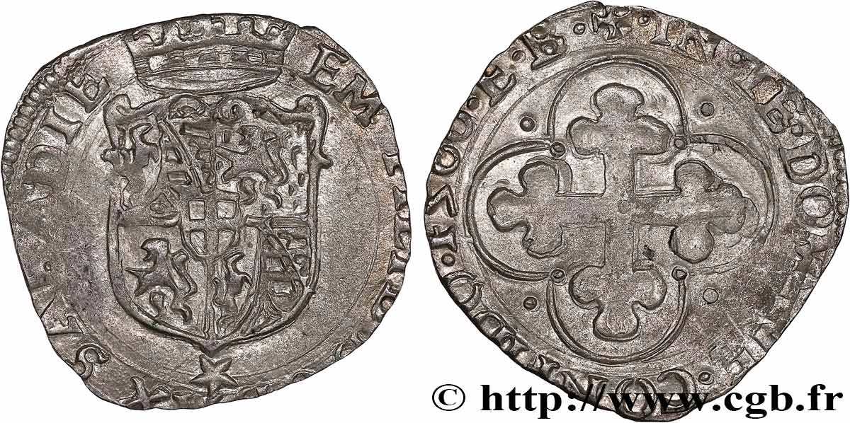 DUCHY OF SAVOIE - EMMANUEL-PHILIBERT Sol, 2e type (soldo di II tipo) 1566 Chambéry XF 