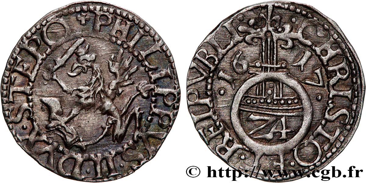 ALLEMAGNE - POMÉRANIE 1/24 Thaler au nom de Philippe II 1617 SUP