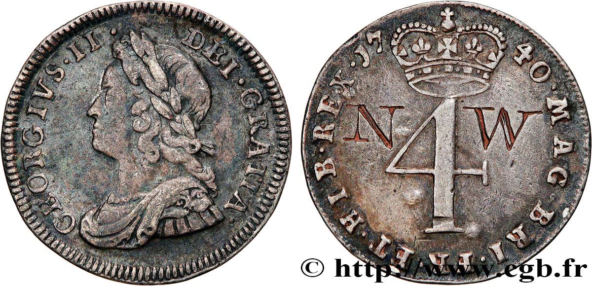GRANDE-BRETAGNE - GEORGES II 4 Pence 1740  TTB 