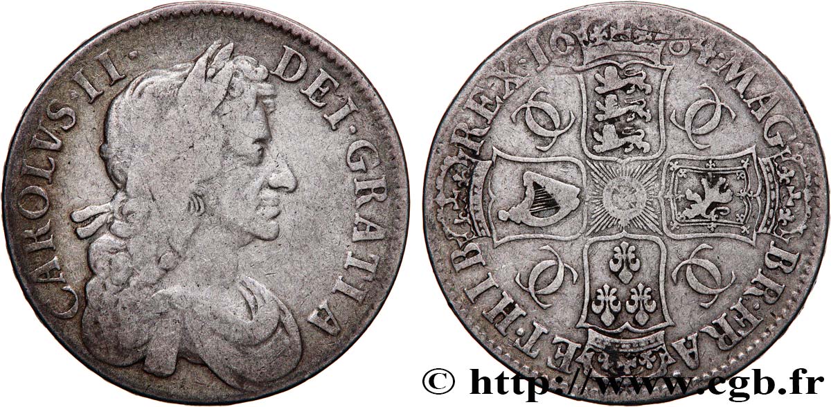 ENGLAND - KÖNIGREICH ENGLAND - KARL II. 1 Crown  1684  S 