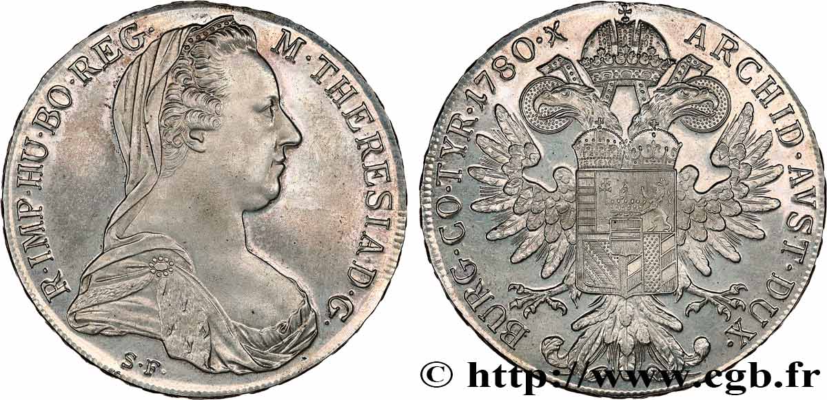 AUSTRIA 1 Thaler (REFRAPPE) Marie-Thérèse 1780 Vienne MS