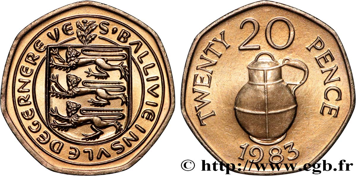 GUERNSEY 20 Pence 1983  MS 