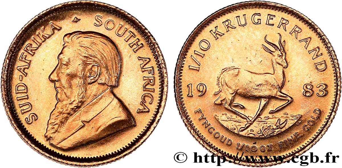 SüDAFRIKA 1/10 Krugerrand 1983 Prétoria fST